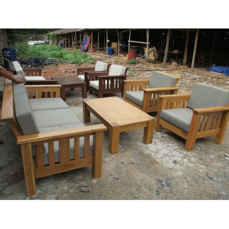 Slatted Oak : Ghế Sofa Đơn Gỗ Sồi Kèm Nệm
